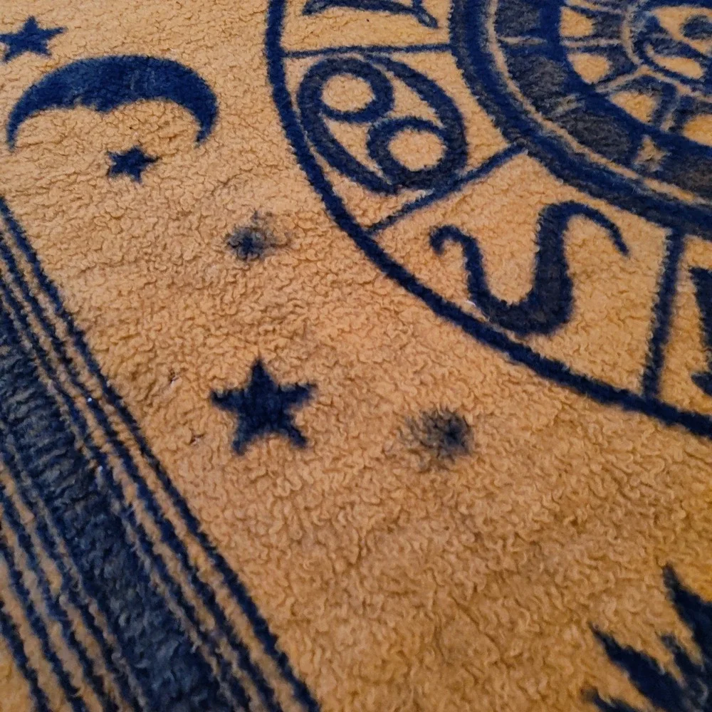Vintage Celestial Blanket Sun Moon Reversible Zodiac Astrology Whimsigoth Goth